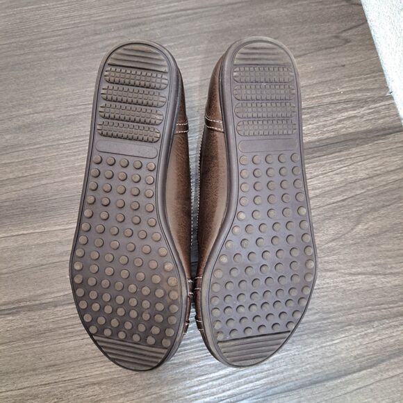 Vintage 90s Mudd Flats. Brown Slip Ons Shoes With Double Buckle Womens Size 6 M - Picture 5 of 7